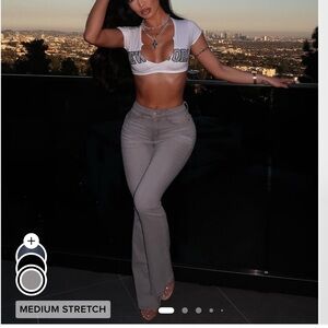 Gray Flare Jeans - Booty Lifting